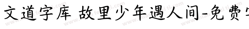 文道字库 故里少年遇人间字体转换